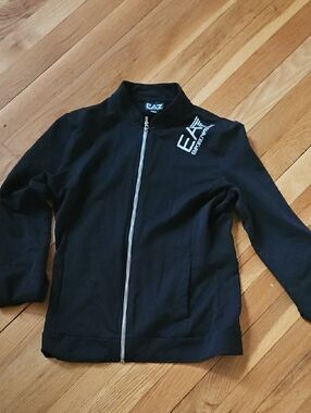 Emporio Armani EA7 Black Zip-Front Jacket. Size XS